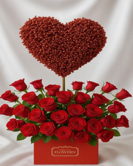 Red Rose Heart Box