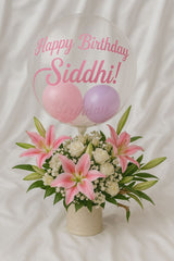 Personalized Birthday Bloom Box with Balloon