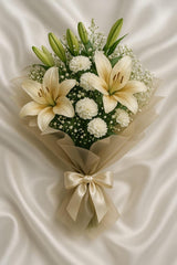 Ivory Elegance Lily and Carnation Bouquet