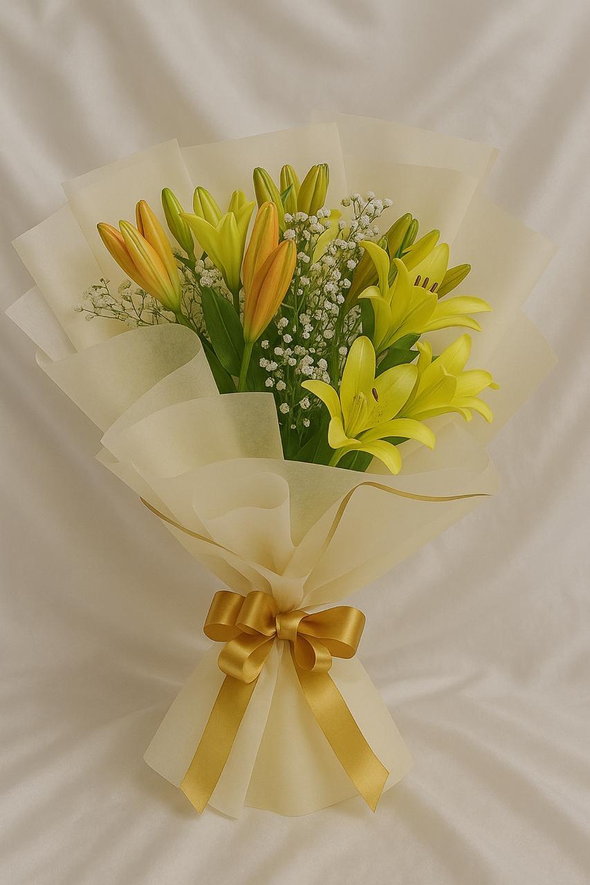 Golden Glow Yellow Lily Bouquet