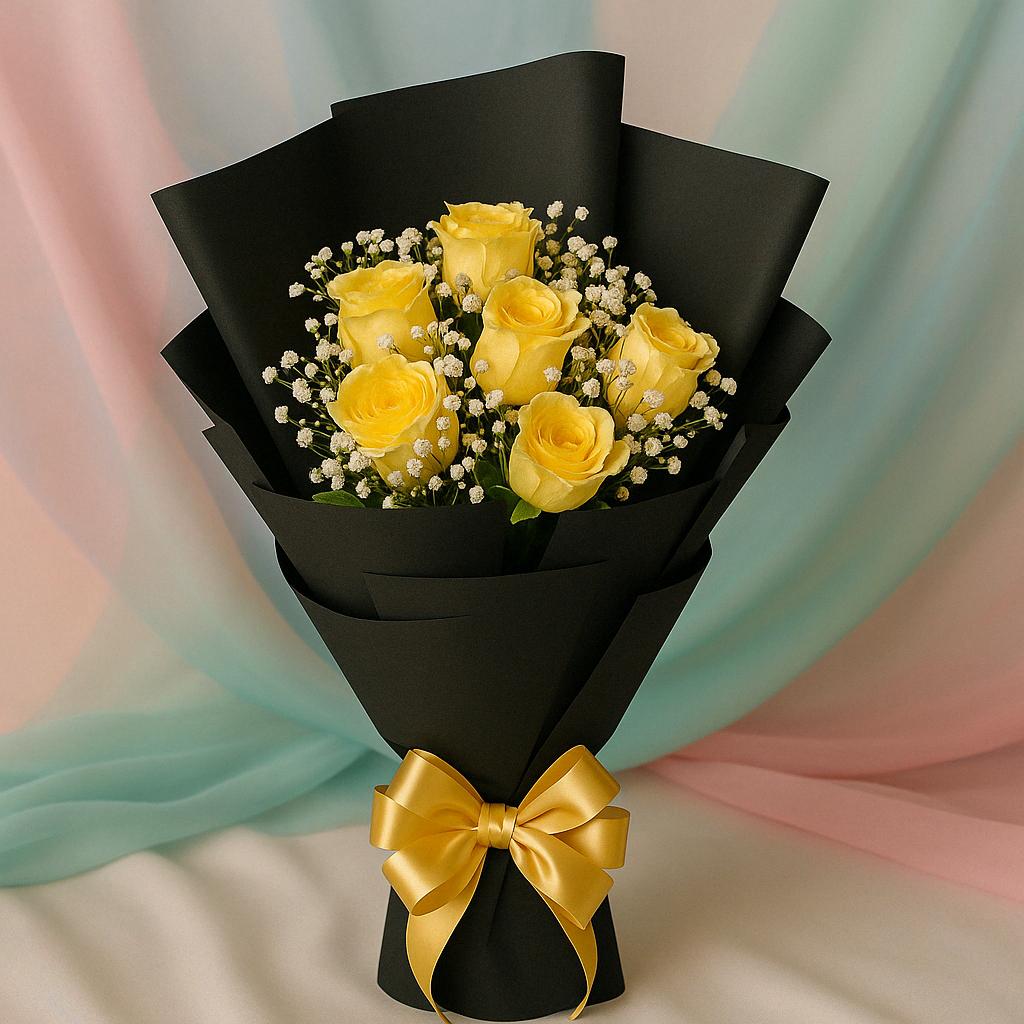 Sunshine Yellow Rose Bouquet