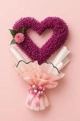 Heart-Shaped Pink Baby’s Breath Bouquet