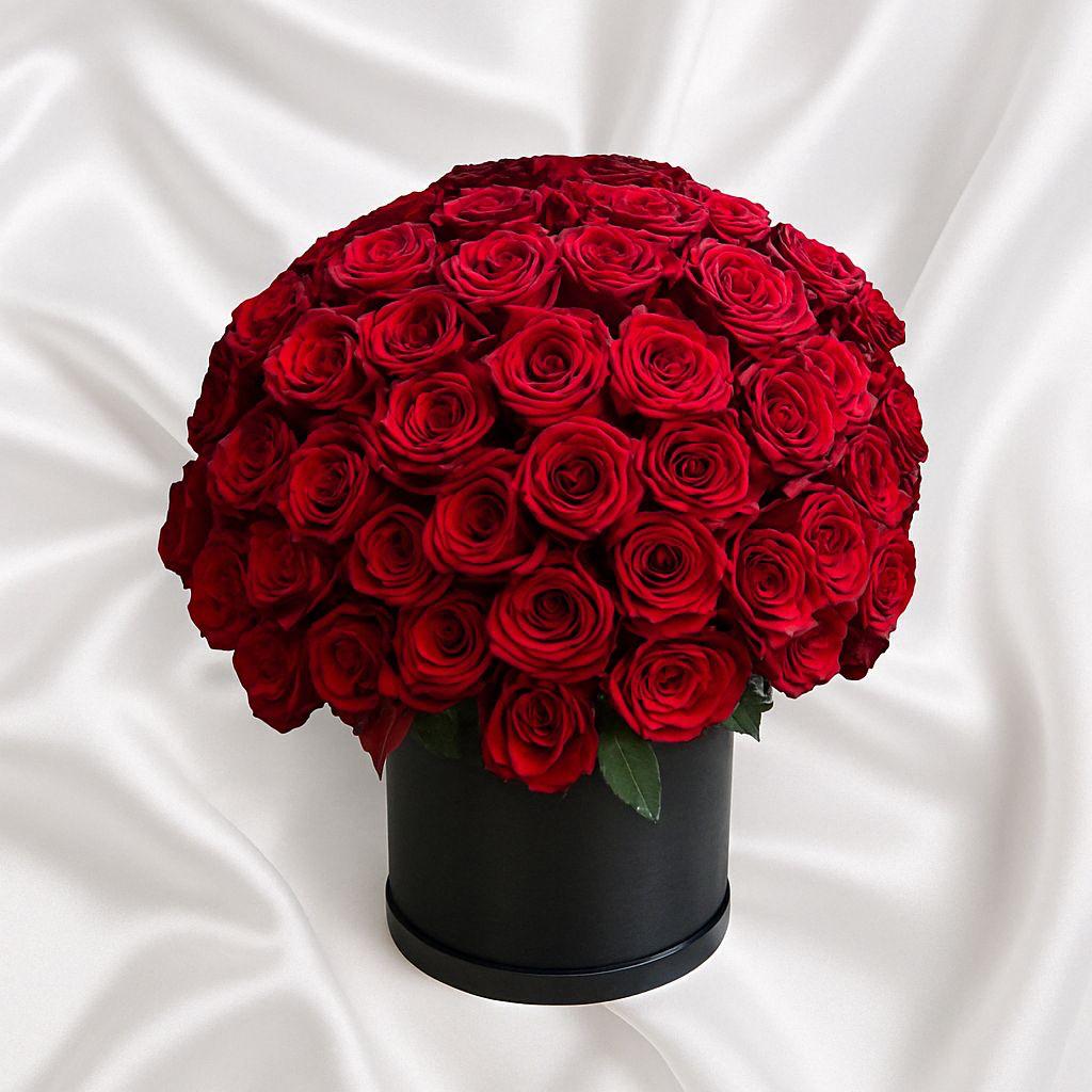 Round Shaped Roses Luxury Round Box of Red Roses – The Florist Studio